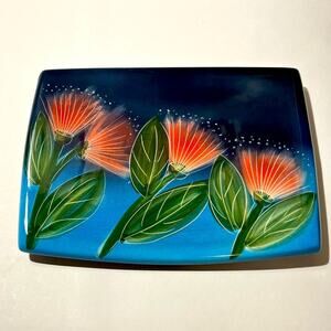 2004 artist signed raised flower platter